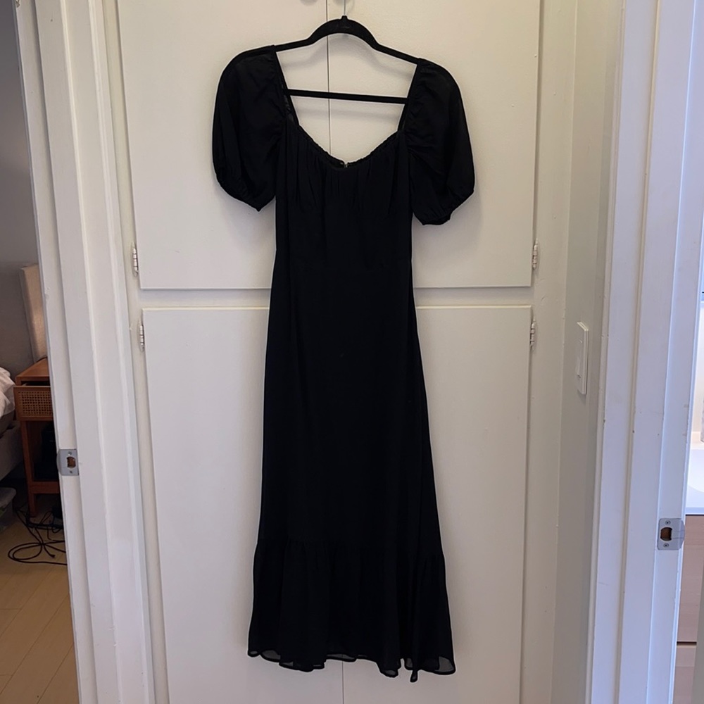 Reformation Black Midi Dress Size 6